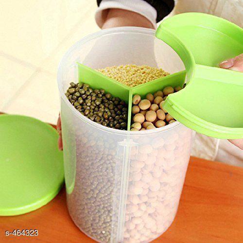1500ml 3 In 1 Transparent Sealed Jars Plastic Storage Box (Each Section 500ml)