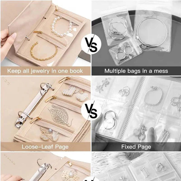 Luxury Portable Leather Jewelry Storage Book | Elegant, Secure & Take It Everywhere
