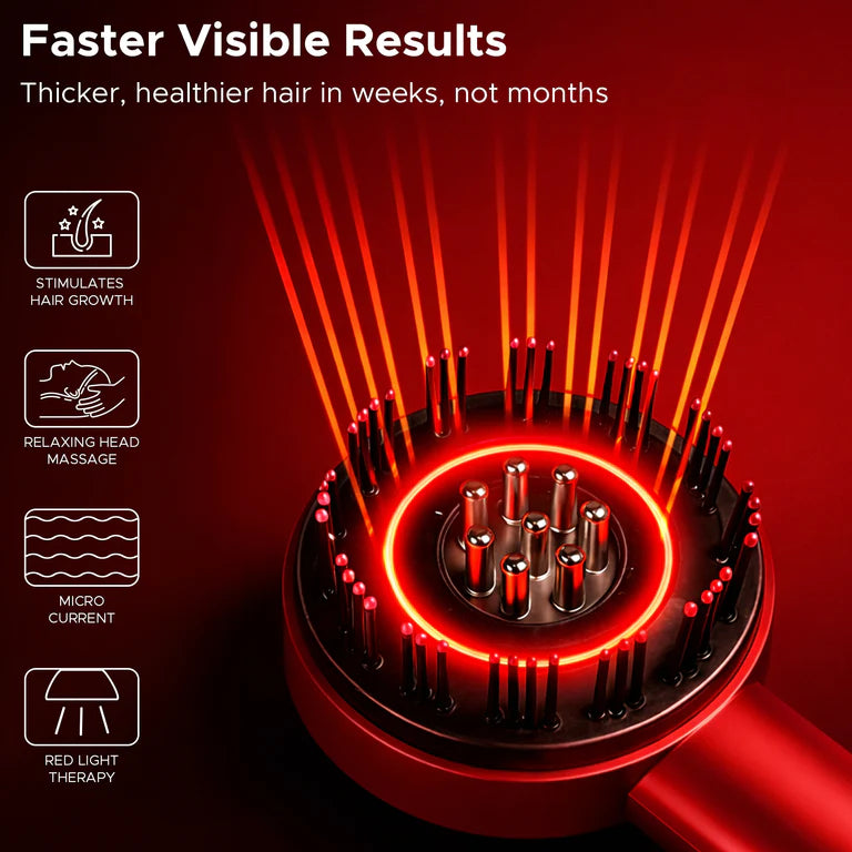 Worthy 3-1 Red Light Therapy Scalp Massager |Hair Growth Brush | Upgraded