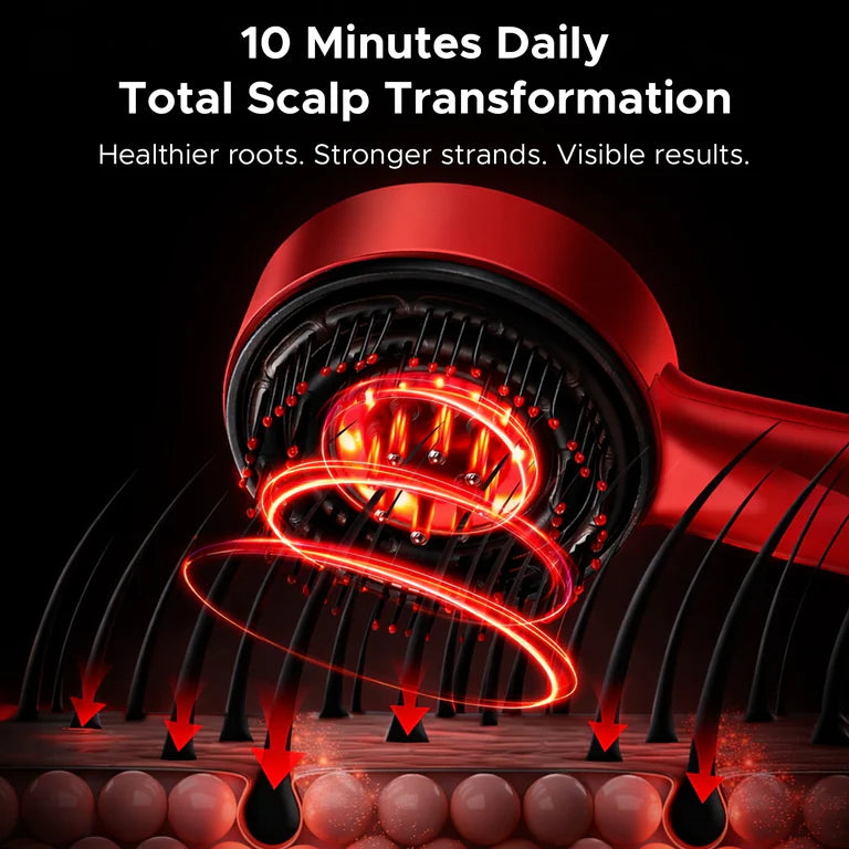 Worthy 3-1 Red Light Therapy Scalp Massager |Hair Growth Brush | Upgraded