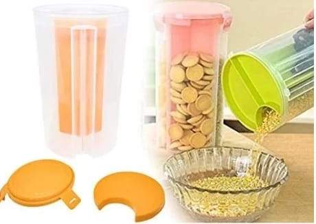 1500ml 3 In 1 Transparent Sealed Jars Plastic Storage Box (Each Section 500ml)