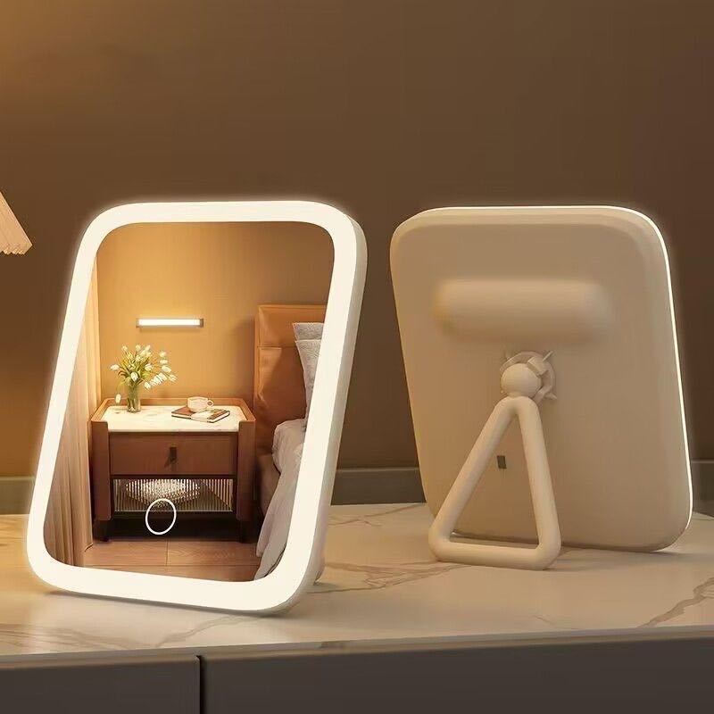 Student Dormitory Fill-light Desktop Vanity Mirror With Charging Function